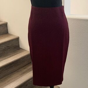 Apt. 9 Dark Maroon Stretch WaistTextured Pencil Skirt.